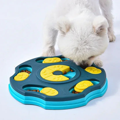 the IQMEAL PUZZLE BOWL - Dog Puzzle Toys, Slow Feeder, Interactive, Increase Puppy IQ, Food Dispenser, Slowly Eating Non-Slip Bowl, Pet Cat/Dogs Training Game