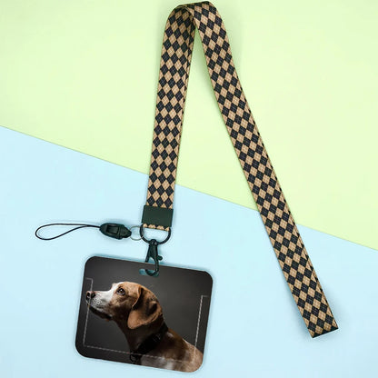 Cat and dog pattern Bank Credit ID Card Student Bus Card Holders Storage Protective Shell Pendant