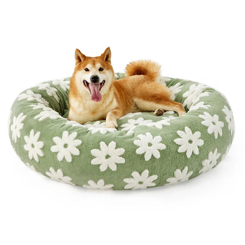 50CM/60CM Round Pet Bed for Dog Cat Bed Super Soft Cats Bed Plush Dog House for Small Dog House Winter Warm Sleeping