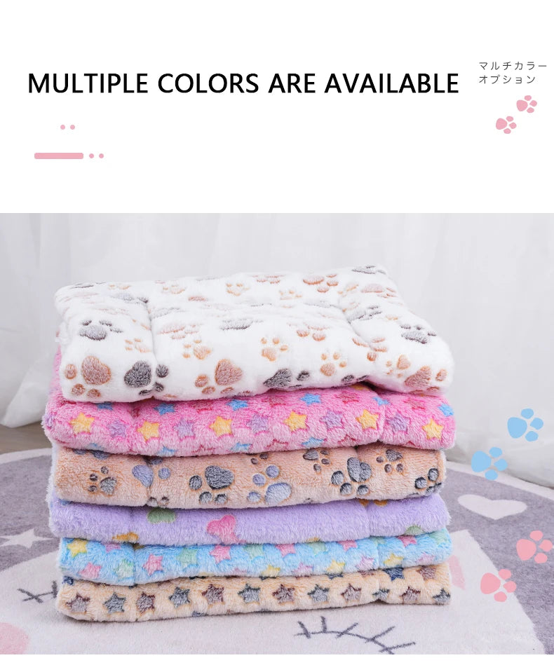 Dogs Bed Flannel Thickened Blanket Cushion Washable Dog Puppy Bed Accessories Medium Pet Large Basket Small Mat Warm Sofa Kennel