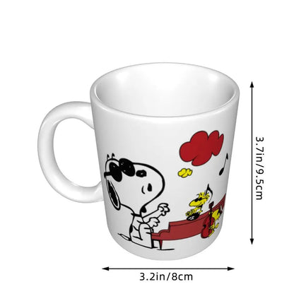 Manga Snoopy Woodstock Cartoon Dog Coffee Mug DIY Customized Ceramic Tea Milk Mug