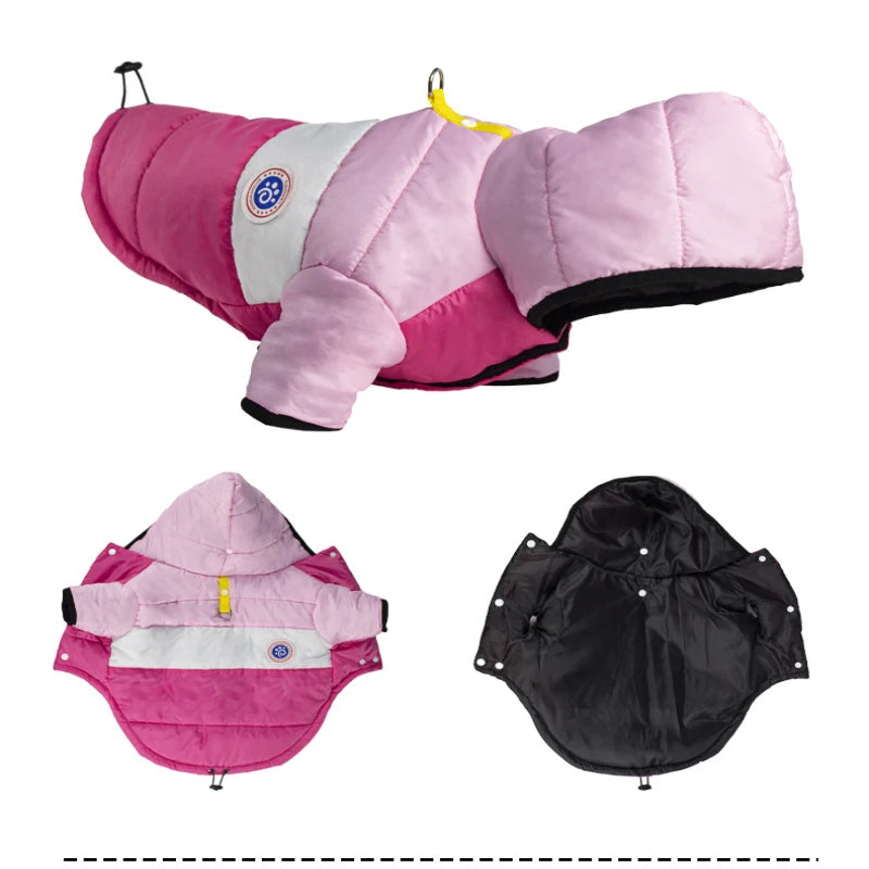 the SLEIGH DOG - Warm Dog Cotton Jacket Outfit, Winter Pet Clothes, Puppy Coat for Small/Medium Dogs and Cats, French Bulldog/Chihuahua/Poodle Clothes