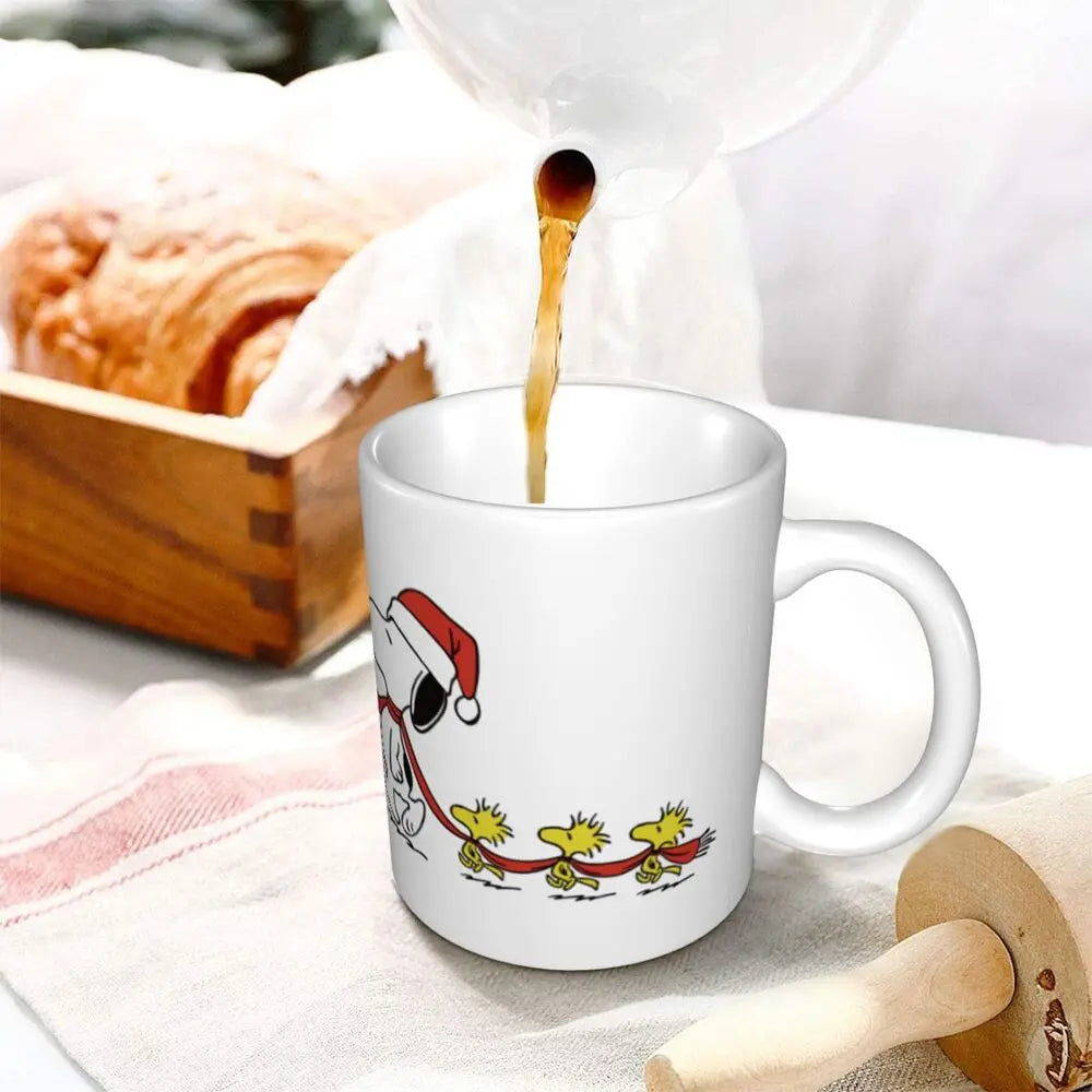 Manga Snoopy Woodstock Cartoon Dog Coffee Mug DIY Customized Ceramic Tea Milk Mug