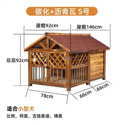 Outdoor rain-proof kennel, large dog house, windproof and warm, universal in all seasons, rain-proof, anti-corrosion and sun-pro