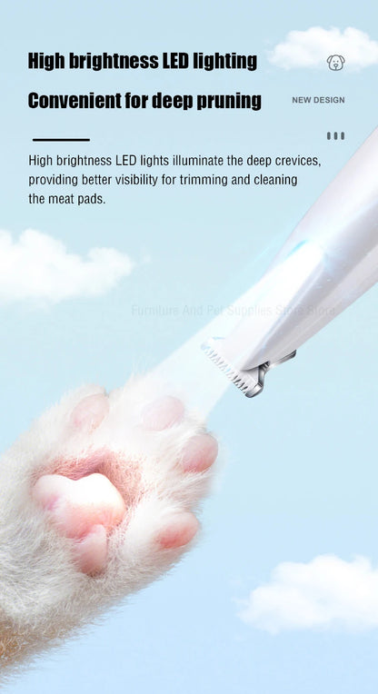 the LED HYDROTRIM PRO - New Dog Paw Trimmer with LED Light, Fully Waterproof Pet Hair Trimmer with LED Display, Dog Clippers for Grooming, 18mm Widen Blade