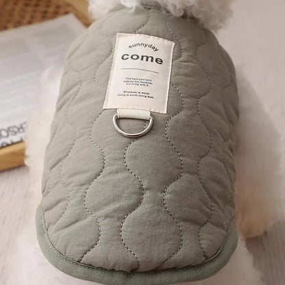 Winter Pet Coat Clothes for Cold Weather Clothing Warm Dog Clothes with Built in Harness Hole Pet Apparel Cozy Snow Vest