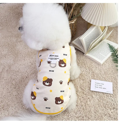 Four Seasons NewinsJapanese and Korean Style Thermal Pet Dog Cat Clothes Teddy Bichon Pulling Vest Wholesale