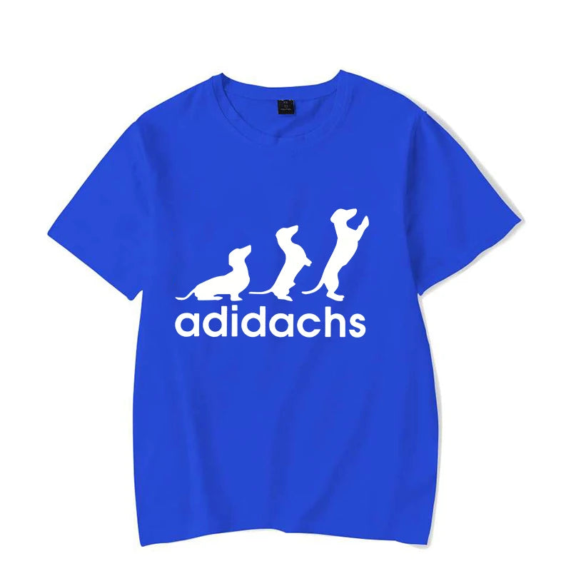 the ADIDACHS - New Men's T-Shirt, Dachshund Dog Lover T-Shirt, Graphic Tee Shirts, Oversized Men/Women T-Shirt, Harajuku Fashion Men's Shirts