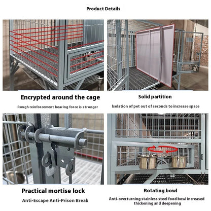 Bold Outdoor Pet Kennel for Medium Large Extra Large Dogs Including German Shepherds with Animal Pattern Tray