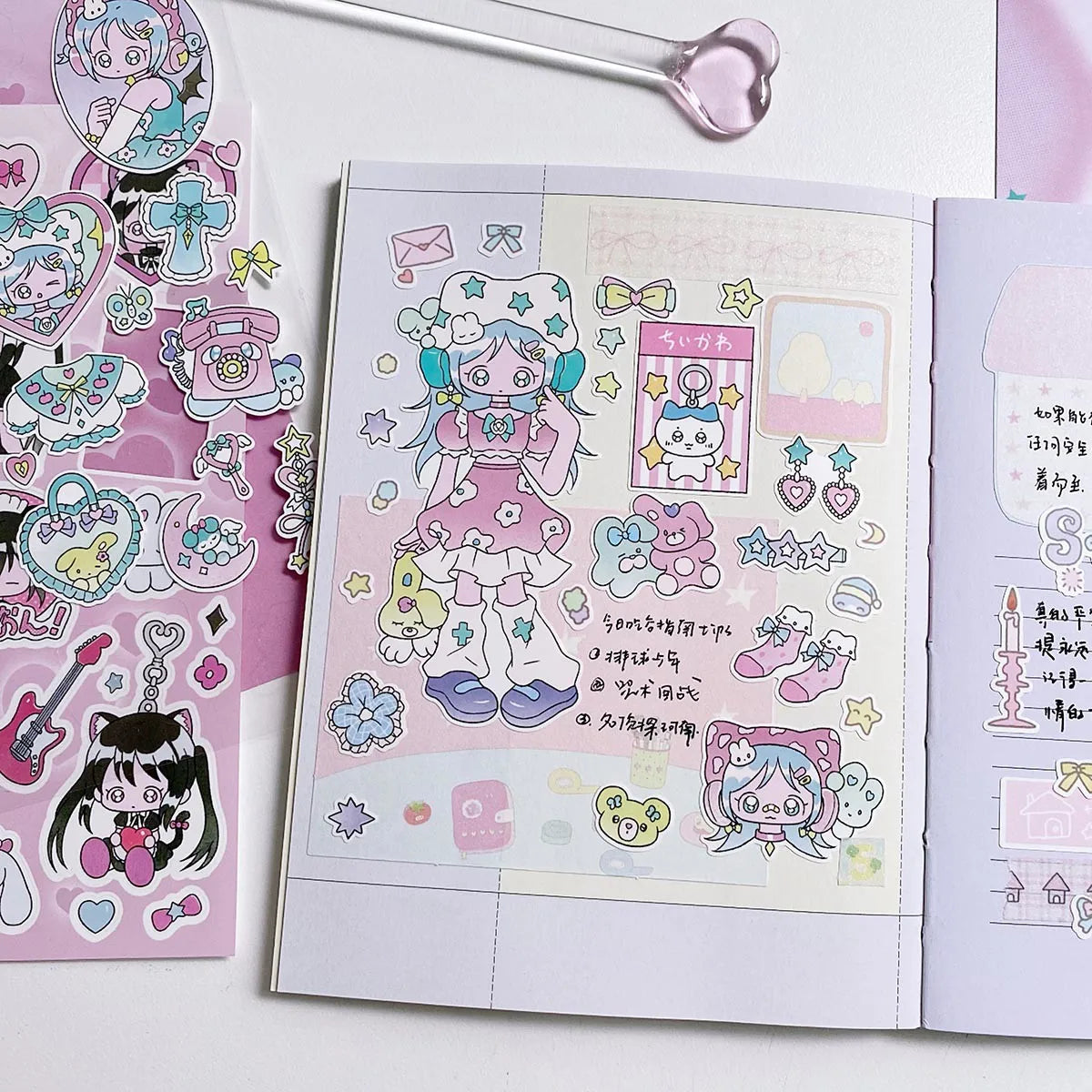 1Pc Scrapbook Material Sticker Decorative Stationery Sticker DIY Arts Crafts Album Deco Sticker Journal Planner Card Sticker