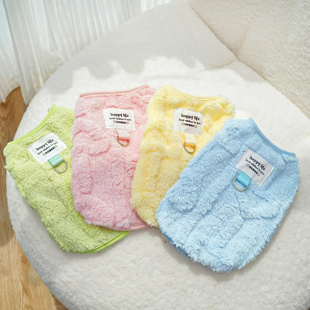 Cute Dog Winter Clothes Warm for Small Dogs Cat Outdoor Soft Cozy Fleece Jacket Vest Coat Pet Chihuahua Yorkies Corgi Ropa Perro