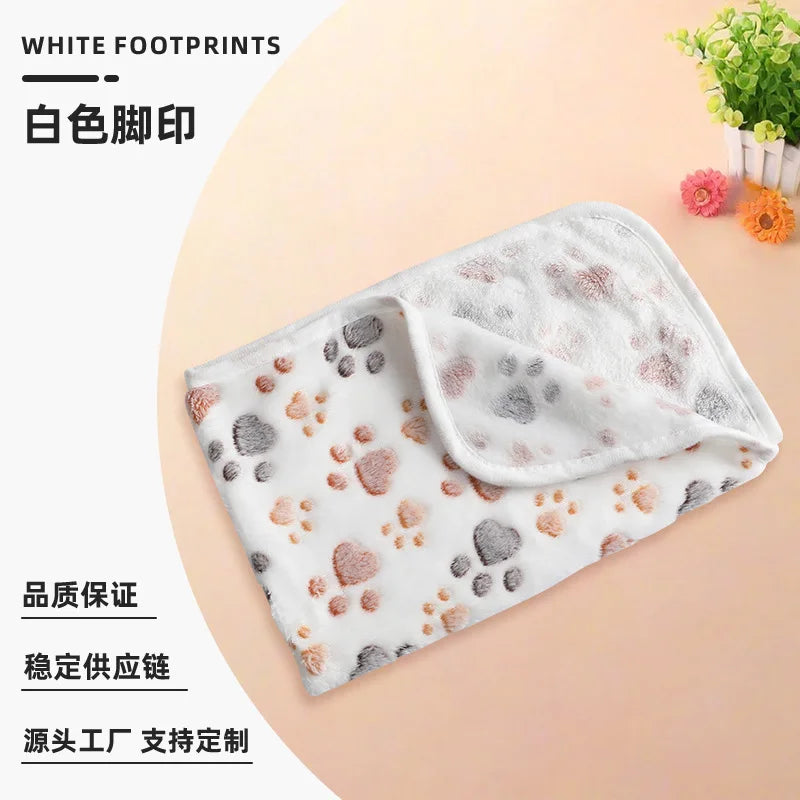 Pet Blanket Encrypted Fleece-lined Double-sided Flannel Blanket Autumn Winter Quilt Warm Blanket Dog Bed Pad Cat Dog Supplies