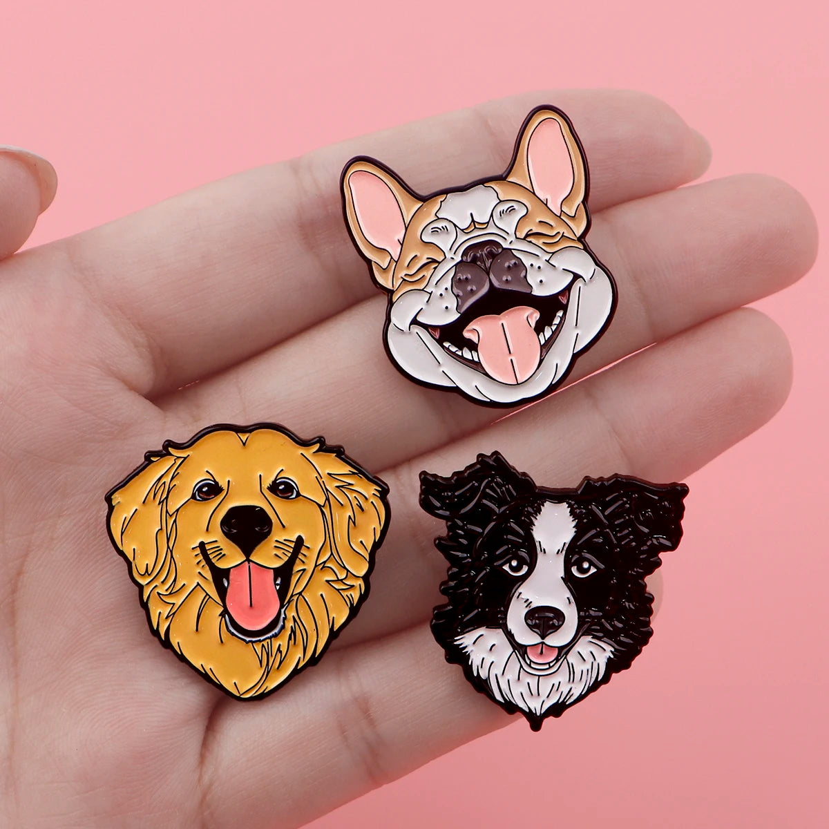 Kawaii Dogs Enamel Pins Cartoon Golden Retriever Brooch Clothes Backpack Lapel Badges Fashion Jewelry Accessories Friends Gifts