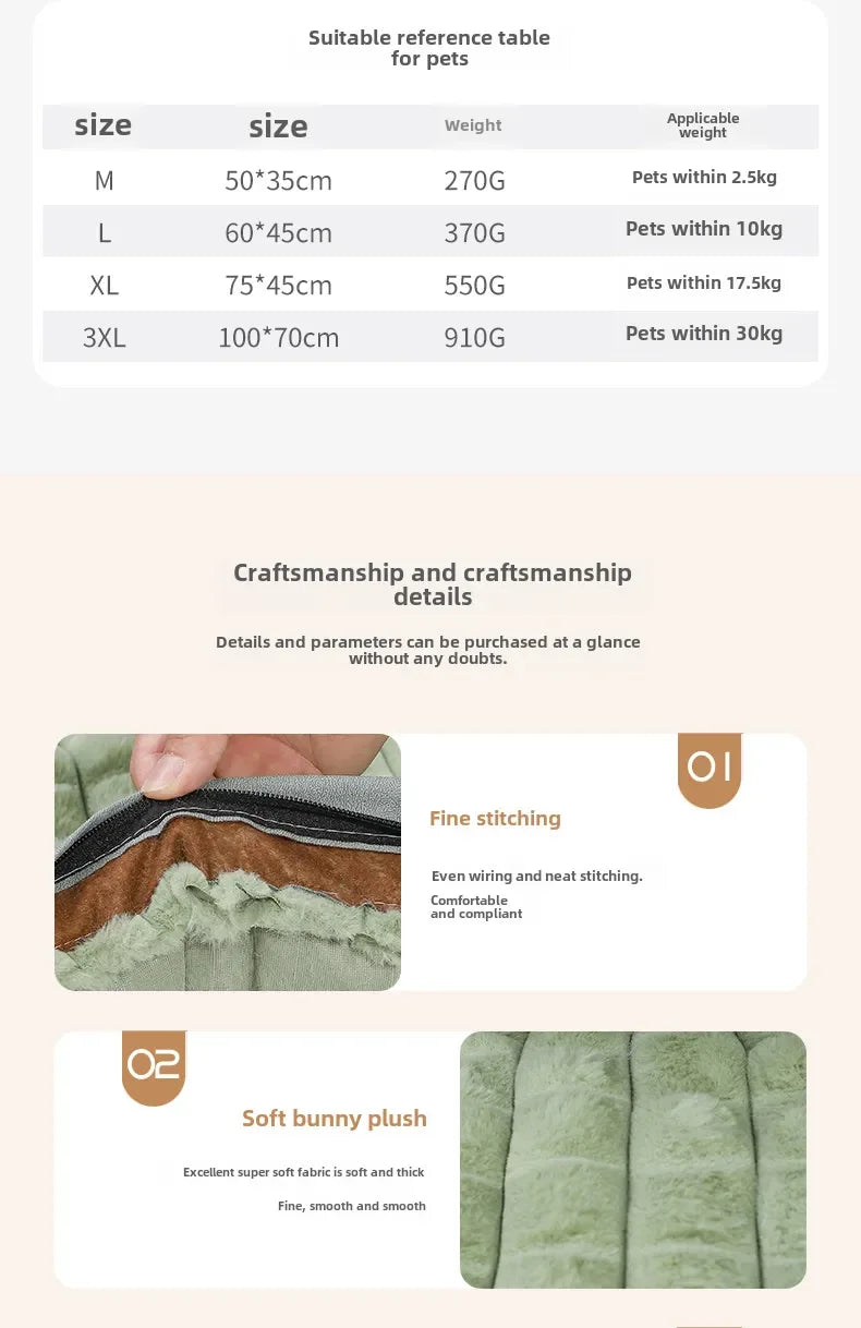 Cross-Border New Arrival Sleeping Dog Mat Winter Warm Removable Washable Kennel Mattress Pet Supplies Large Dog Dog Bed