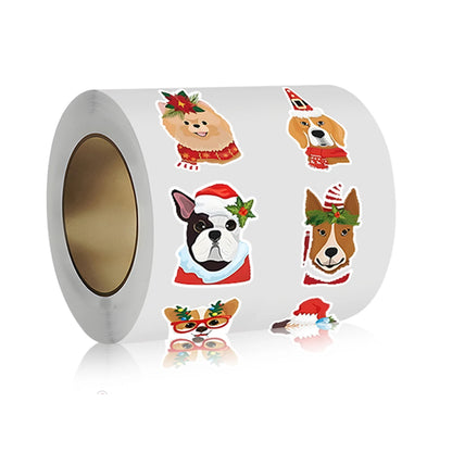 100-500pcs Cartoon Dog Christmas Stickers Party Christmas Gift Wrapping Label Children Scrapbook Stationery Stickers