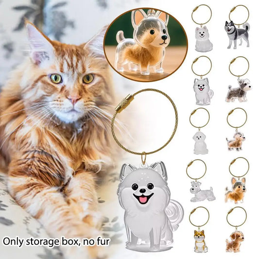Keychain For Collecting Cat And Dog Hair, Fur Life Pendant For Dogs, DIY Pet Furs Collection Keychain, Pet Fur Keepsake