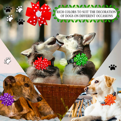 the POLKA DOT BOW - 10PCS Dog Bow Tie, Small Dog Accessories, Slide-able Dog Bowties - Polka Dot, Pet Supplies, Pet Dog Collar, Grooming Accessories for Dogs/Cats