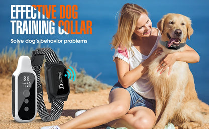 the ULTRACOMMAND DIGITAL TRAINER - 800m Digital Dog Training Collar, Waterproof Rechargeable Remote-Control Pet with LCD Display for All Size Shock Vibration Sound