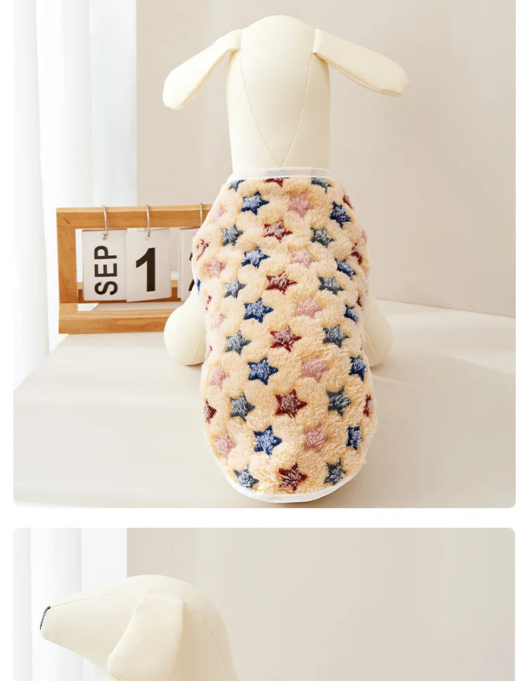 Printed Clothing for Small Cats Dogs Warm Soft Fleece Costume Clothes Outfits Pet Dog Cat Coat Jackets