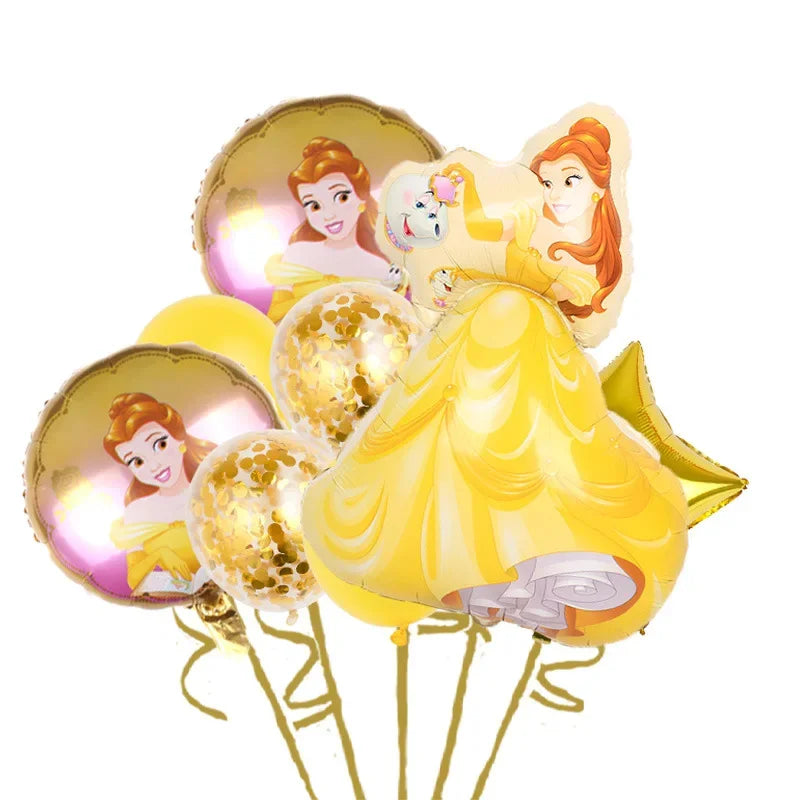 Disney Princess Birthday Decoration Tableware Paper Cups Plates Balloons Tablecloth Backdrop Banner Party Supplies For Baby Kids