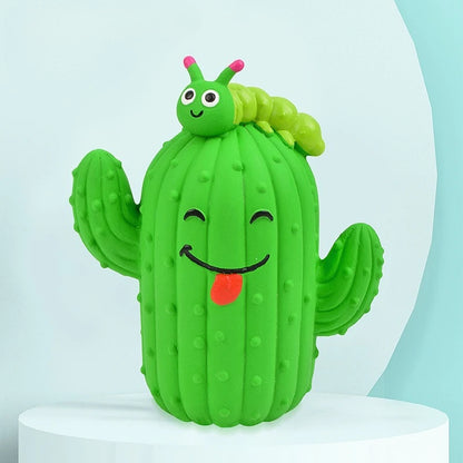 the CACTUS CRUNCH CHEW TOY - Cute Cactus Squeaky Pet Dog Interactive Chew Toy, Puppy Bite Resistant Thorn Tooth Cleaning Toy, Molar Chew Toys for Dogs, Supplies