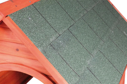 the CEDAR DOG - Durable Indoor Air Vents and Elevated Floor Waterproof Animal Pattern Kennel, Outdoor Wooden Pet Doghouse for Puppy Shelter