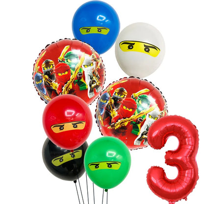 New Cartoon Ninjas Theme Birthday Party Decoration Plates Cups Disposable Tableware Banner Balloon For Kid Event Supplies