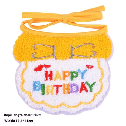 Cute Pet Cat Dog Birthday Scarf Hat Set Cat Birthday Party Supplies For Small Medium Pets Pet Scarf Birthday Hat Accessories