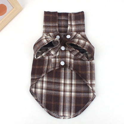 Summer Pet Shirt British Style Plaid Dog Vest Clothes For Small Dogs Chihuahua Cotton Puppy Shirts