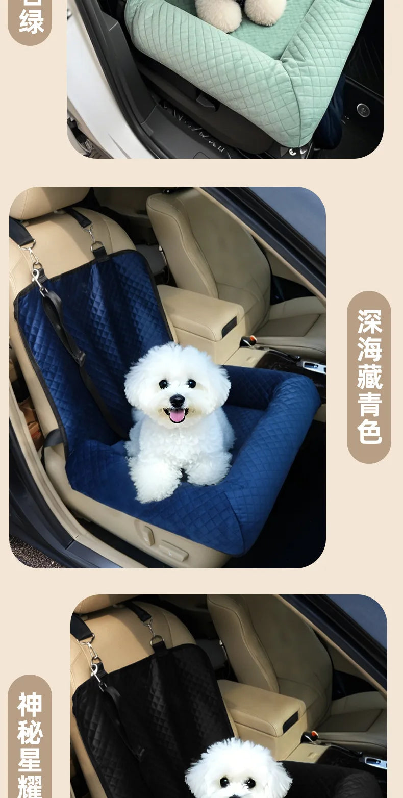 Pet car seat bed cat dog kennel removable washable outdoor car seat cushion safe comfortable suitable for both home travel use