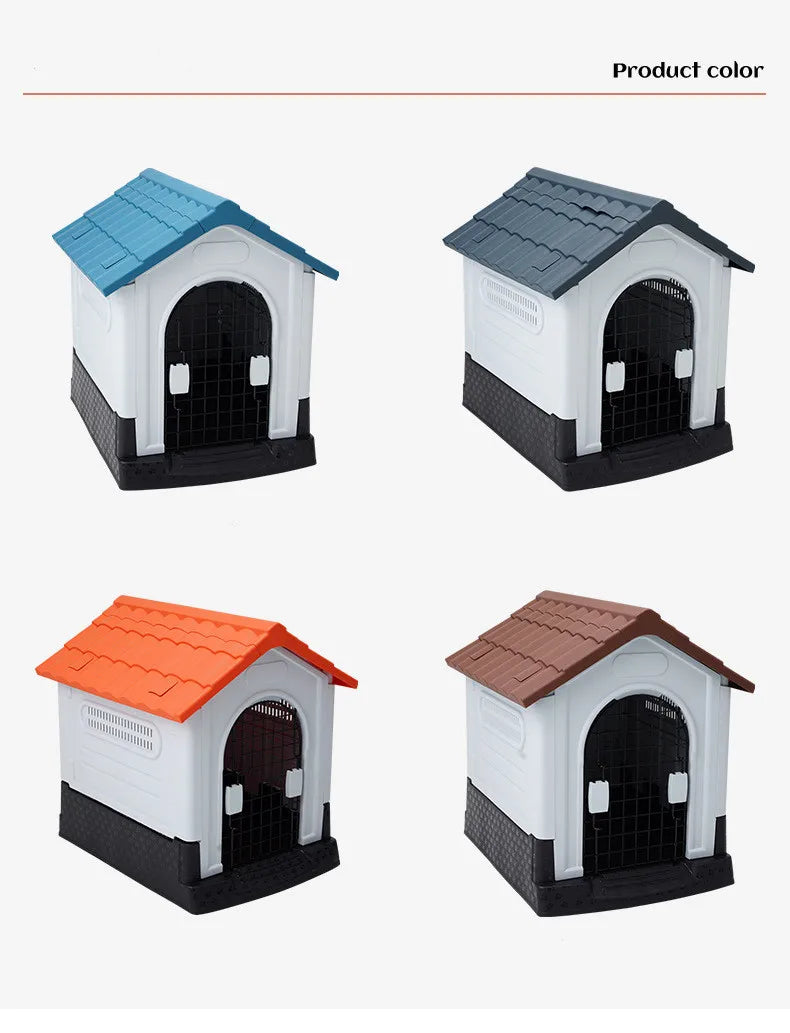 Luxury Dog House Series Outdoor Small Medium Large All Season Rainproof Plastic Kennel Dog House With Window