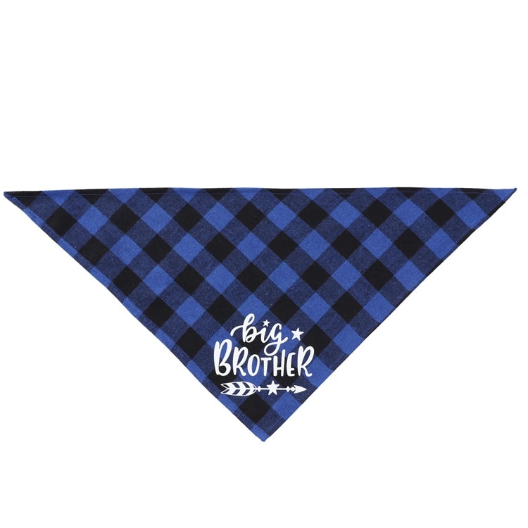 Big Brother Plaid Dog Bandana Pregnancy Announcement Dog Bandana Gender Reveal Photo Prop Pet Scarf Accessories Pet Scarves