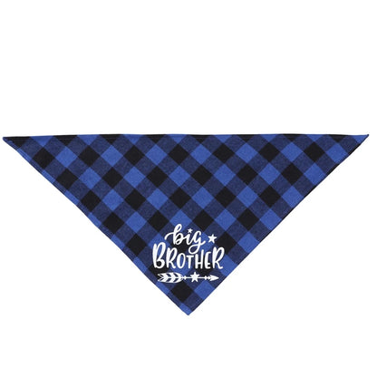 Big Brother Plaid Dog Bandana Pregnancy Announcement Dog Bandana Gender Reveal Photo Prop Pet Scarf Accessories Pet Scarves