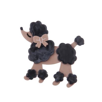 Pets Dog Pin Brooch Vintage Design Acrylic Dog Poodle Brooch for Teens Girls Women Handmade Lovely Animal Dog Brooch Jewelry