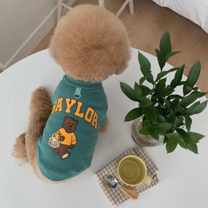 Winter Pet Clothes Cotton Bear Letter Print Costume Dog Hoodies Chihuahua Bichon Clothing Puppy Warm Dog Coat for Large Dogs