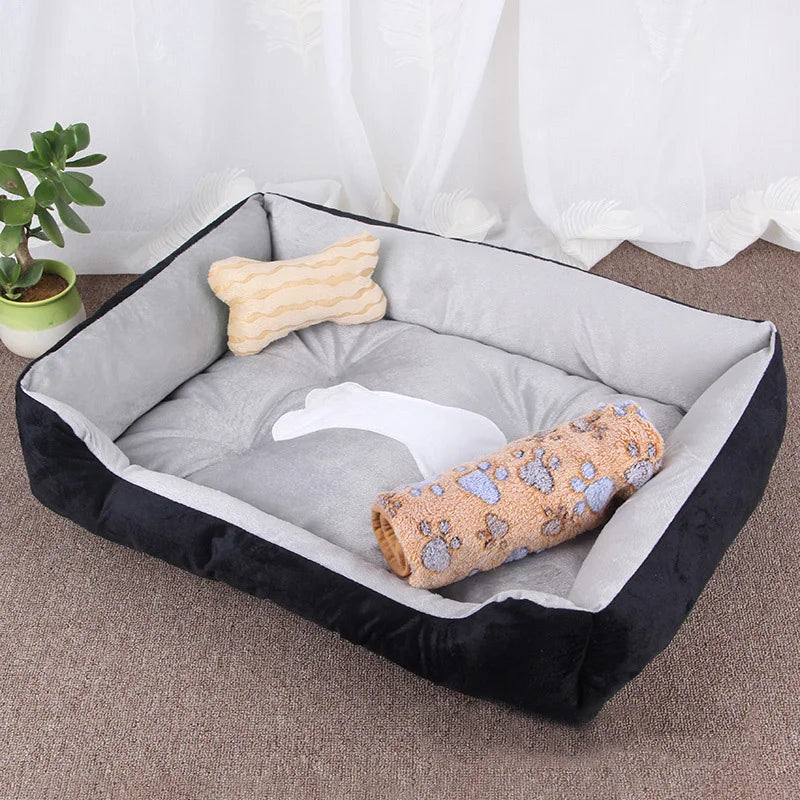 Non-slip Pet Bone Bed for Small Medium Large Dogs Winter Warm Puppy Big Dog Cushion Bulldog Cat mascotas Beds legowisko dla psa