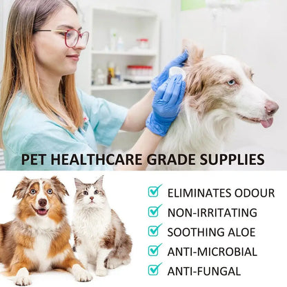 the EAR CLEANER - 50ML Pet Ear Mite Cleaner Earwax Odor Removal