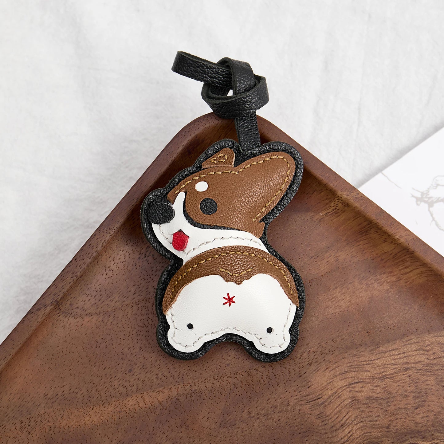 Sheepskin Handmade Real Leather Cute Teddy Dog Bag Charm KeyChain Gift Cute Decoration For Bags Exquisite Charm Bag Accessories