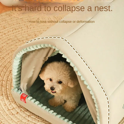 Winter Warm Small Dog House Closed Pet Winter Kennel House Cat Nest Four Seasons Universal