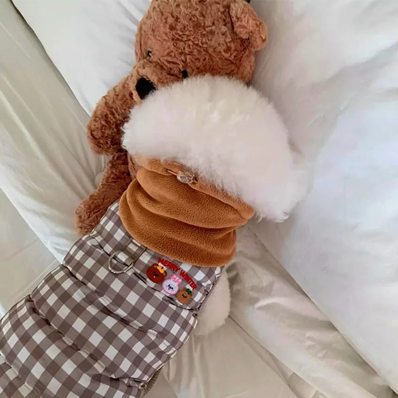 Cute Plaid Winter Dog Jacket Cotton Dog Hooded Coat Puppy Clothes Pet Warm Dog Costumes Chihuahua Dachshund Bichon Clothing 2025