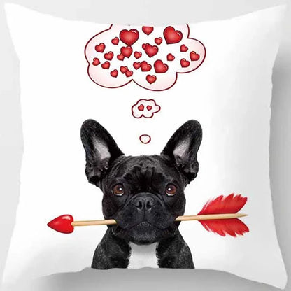 Funny Cartoon Dog Print Pillowcase Home Decor Car Sofa Cushion Cover (45cm*45cm)