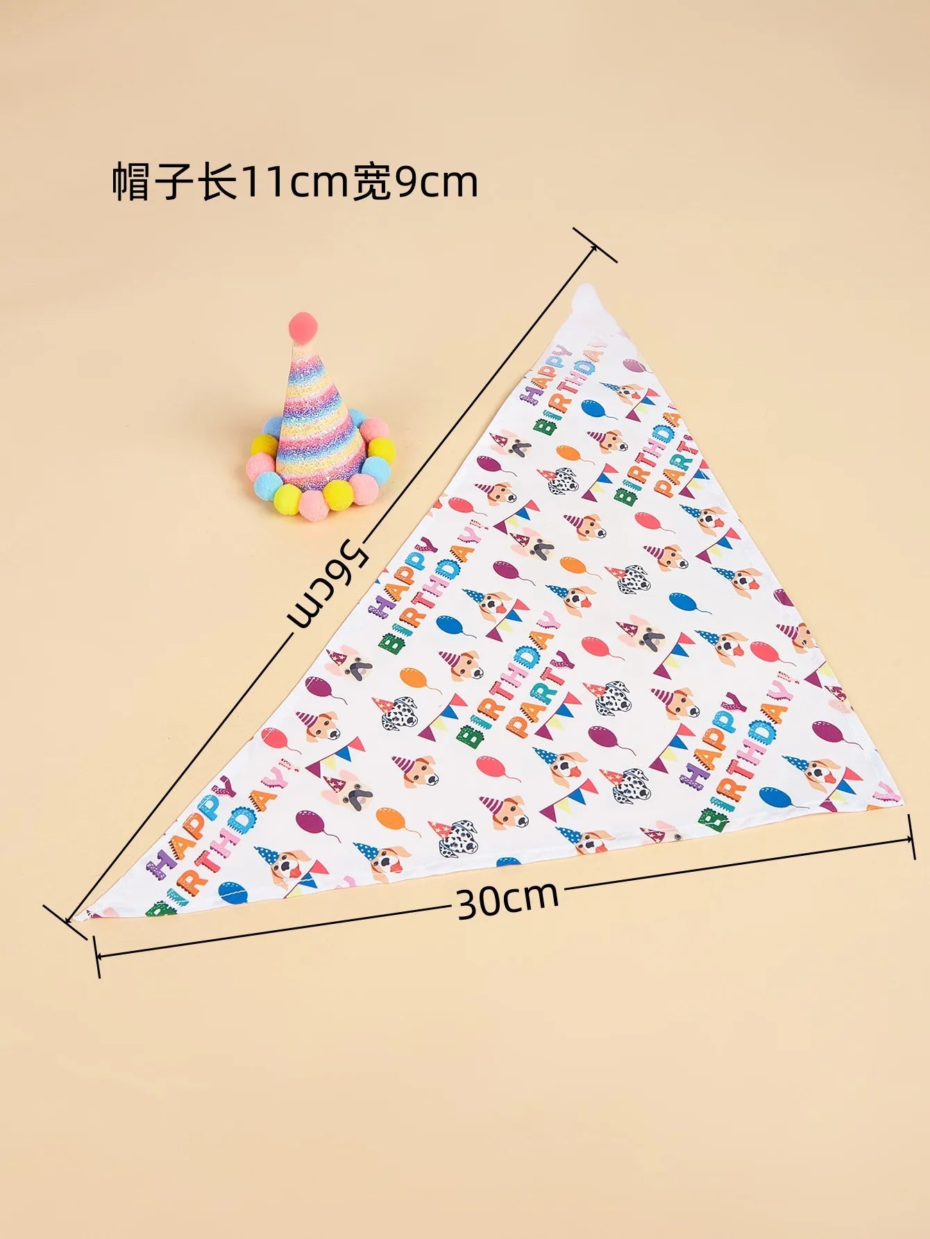 1 Set Dog Bib Headgear Neckerchief Headgear Excellent All-matched Pet Hat Scarf Pet Dog Birthday Set Pets Accessories