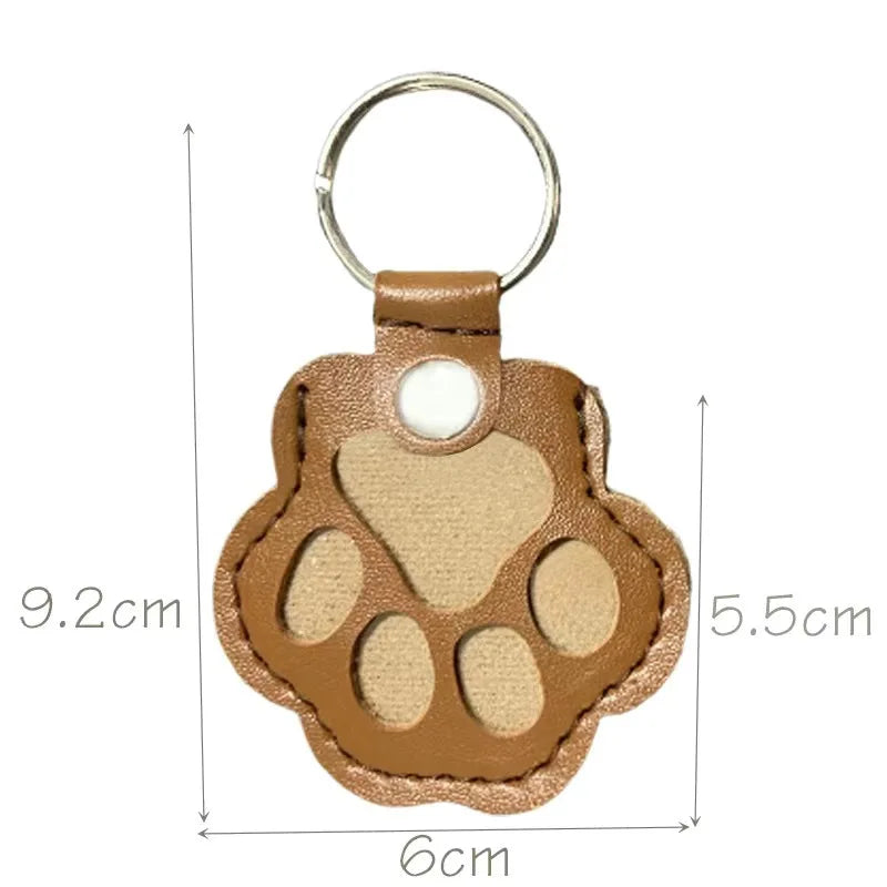 Pet Hair Keepsake Keychain Leather Memorial Locket for Storing Dog Cat Fur, Cute Pet Loss Gift, Remembrance Key Ring Bag Charm