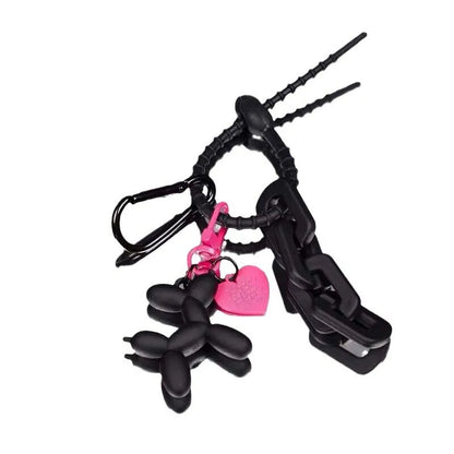 Y2k Cute Punk Cartoon Black Balloon Dog Keychains for Girls Sweet Ins Style Couple Car Key Chains Jewelry Gift Decoration new