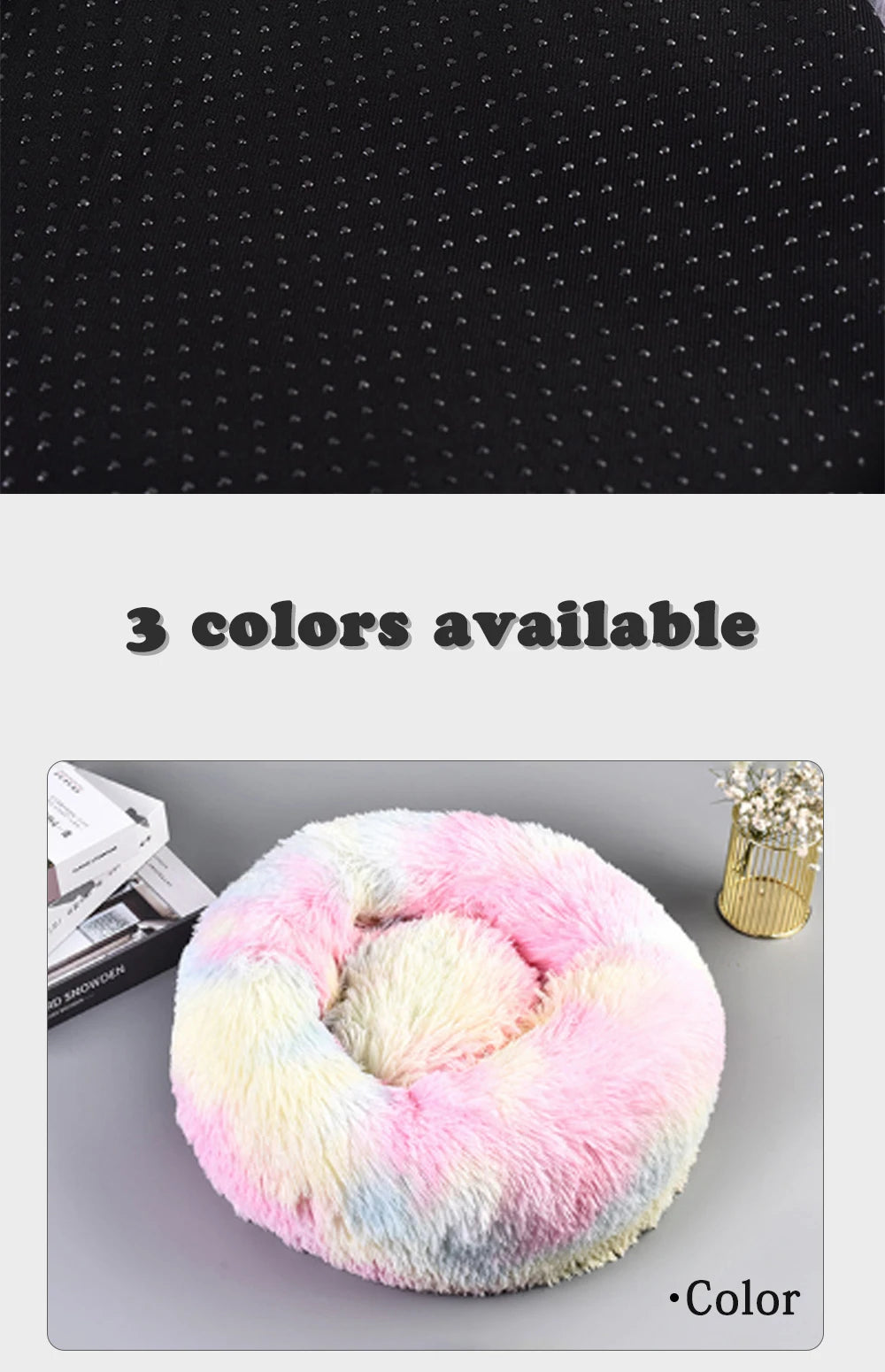 Super Soft Pet Bed Kennel Dog Round Cat Winter Warm Sleeping Bag Long Plush Large Puppy Cushion