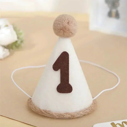 강아지 모자 Pet Birthday Hat Dog Hat Non-woven Fabric Number Hats Headband Felt Digital Birthday Celebration Hat Шапка Для Собак