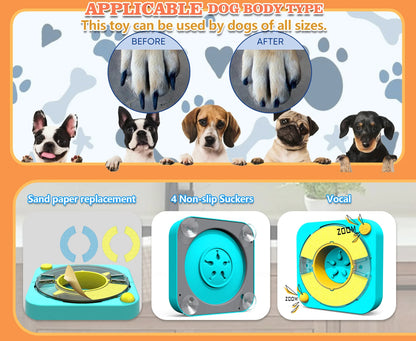 3in1 Interactive Dog Puzzle Toys - Fun Slow Feeder Brain Education Treat Puzzles with IQ Squeak Design - Educational Dog Toys