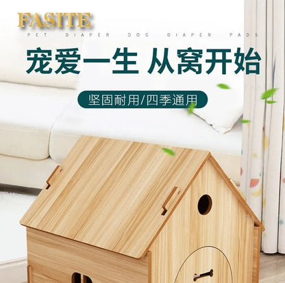 the RED BARN DOGHOUSE - Top Cover Doghouse, Outside Easy Installed Winter Gate Door Window External Entrance Nest, Home Pets Products