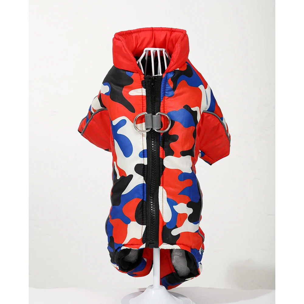 the WARMSTRIDE REFLECTIVE DOG JUMPSUIT - Windproof Dog Clothes, Winter Warm Puppy Jumpsuit, Reflective Pet Costume for Small/Medium Dogs/Cats, Chihuahua, Schnauzer Outfits