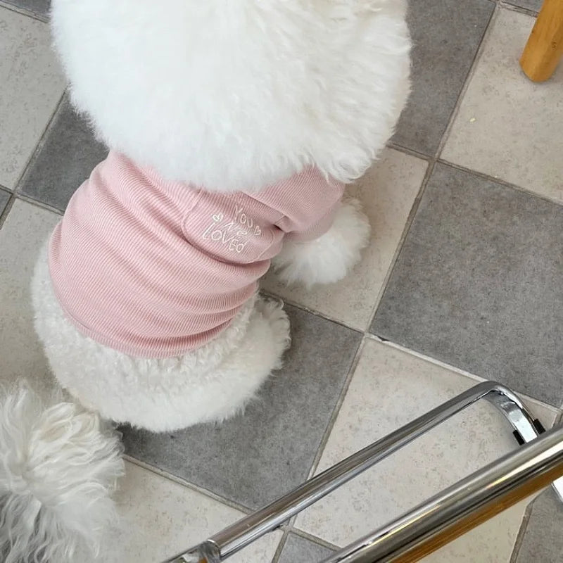 Autumn Winter Thin Warm Dog Pullover Solid Dog Hoodies Pet Vest Girls Dog Costume Chihuahua Bichon Clothing Letter Cat Dog Shirt
